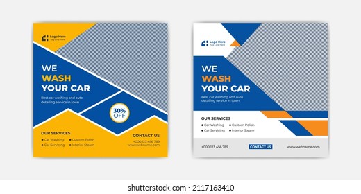 Car Wash Social Media Post Or Car Cleaning Social Media Banner Square Template