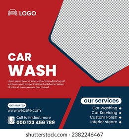  Car wash social media post, car washing and web banner