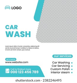  Car wash social media post, car washing and web banner