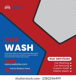  Car wash social media post, car washing and web banner