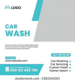  Car wash social media post, car washing and web banner