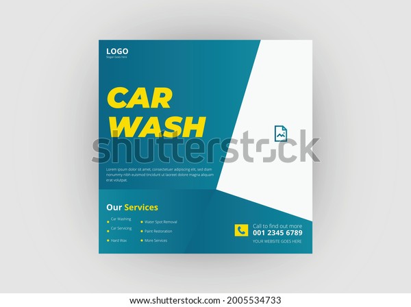 Car wash\
social media post template. Car repair service social media post.\
Car wash flyer poster leaflet\
template.