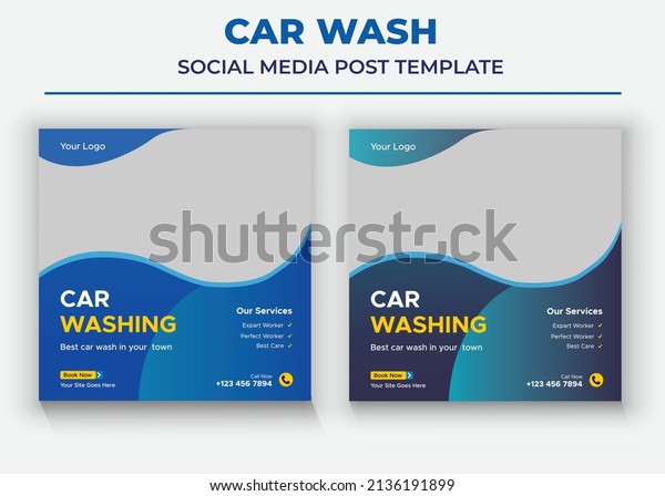 Car\
Wash Social Media Templates, Car sale Social\
Media