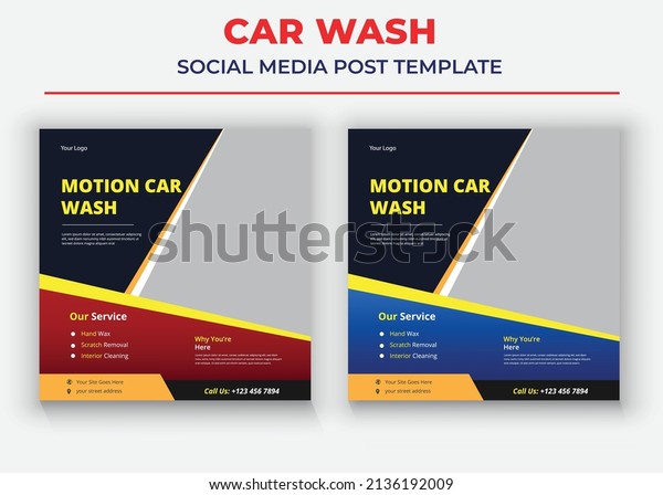Car\
Wash Social Media Templates, Car sale Social\
Media