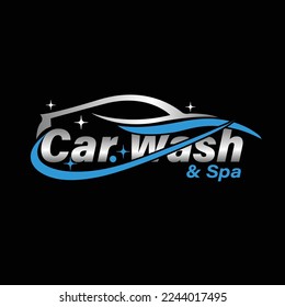 Car wash and spa logo design pressure washing