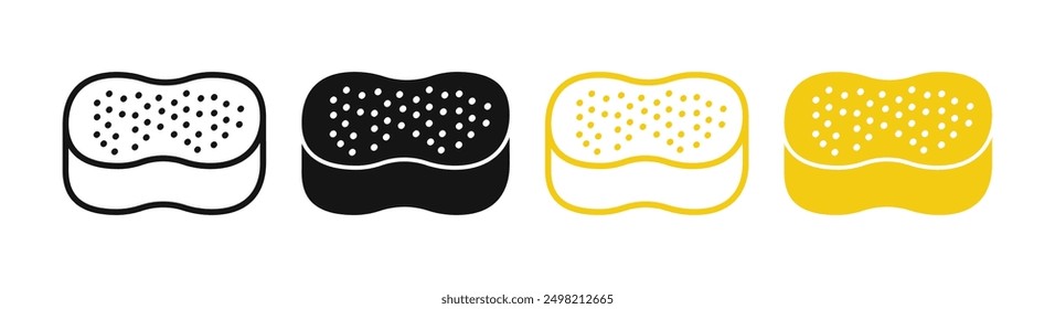 car wash sponge iconicon vector collection in outlined and solid style