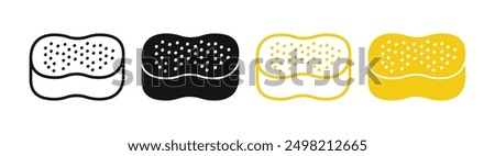 car wash sponge iconicon vector collection in outlined and solid style