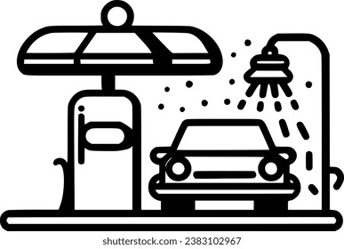 Autowaschanlage, Vektorsymbol. mobiles Konzept und Webzeichen, Symbol, Vektorgrafik, Kunst