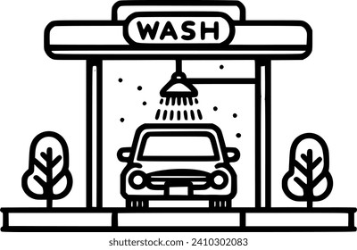 Car wash station vector icon. filled flat sign for mobile concept and sign, symbol, vector, art