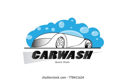 Car Wash Sticker Vector Illustration Stock Vector (Royalty Free ...