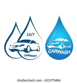 Car wash symbol set for business