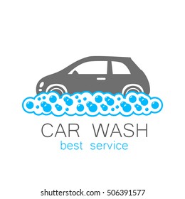 CAR WASH. Template concept logo car wash on white background. Vector illustration. 
