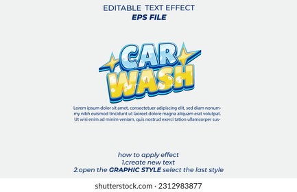 car wash text effect, font editable, typography, 3d text 