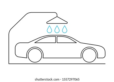 Car wash thin line icon on white background. Vector illustration