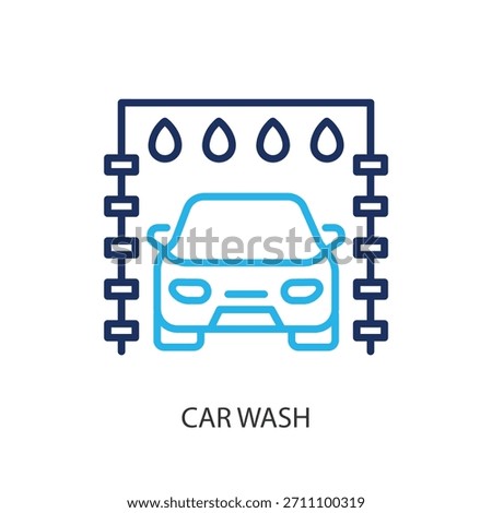 Car wash thin line icons. Original vector illustration.