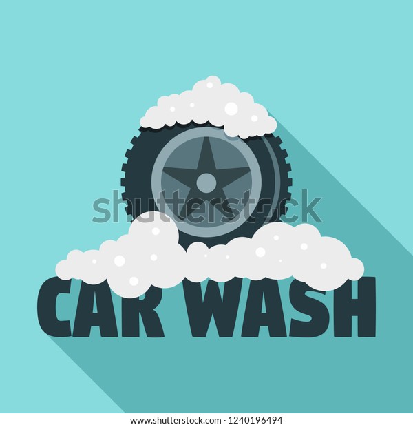 Car wash tire logo. Flat illustration of car\
wash tire vector logo for web\
design