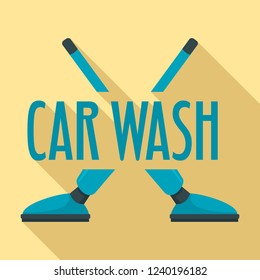 Car wash vacuum cleaner logo. Flat illustration of car wash vacuum cleaner vector logo for web design