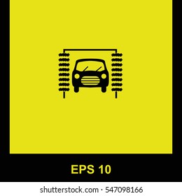 Car wash. vector black icon. Isolated illustration. Business picture.