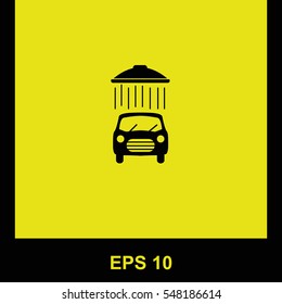 Car wash. vector black icon. Isolated illustration. Business picture.