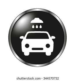 Car wash - vector icon; black button