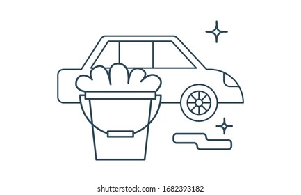  Icono vectorial de lavado de coches. Se puede usar para aplicaciones web y móviles.