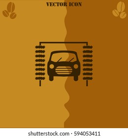 Car wash vector  icon. Coffee symbol background.