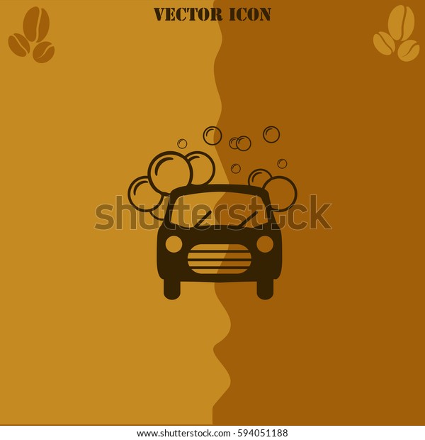 Car wash\
vector  icon Coffee symbol\
background.