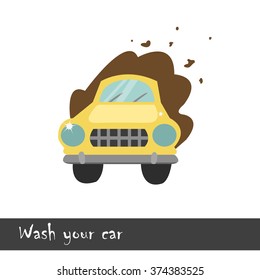 Car wash vector icon.  Vector illustration 