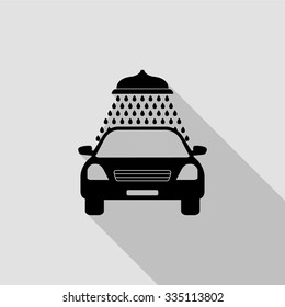 car wash vector icon with long shadow