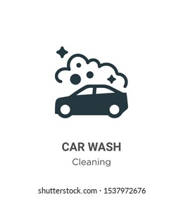 Car wash vector icon on white background. Flat vector car wash icon symbol sign from modern cleaning collection for mobile concept and web apps design.