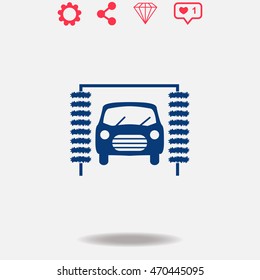 Car wash. vector icon on grey background.