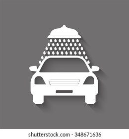 car wash vector icon with shadow