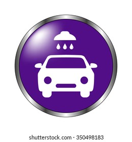 Car wash - vector icon; violet button