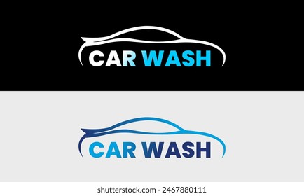 Car wash vector icon, water drop car sample Symbol, logo design illustration concept idea