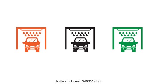 Car wash vector icons Car cleaning service icons isolated