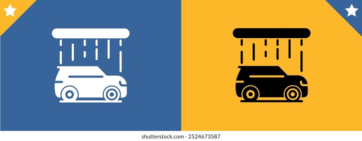 Conjunto de iconos vectoriales de lavado de coches. Iconos de lavado de coches.