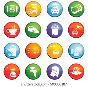 car wash vector icons for user interface design