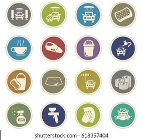 car wash vector icons for user interface design