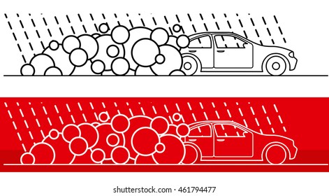 Car wash vector illustration