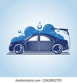 Car Wash Vector Illustration, Logo car wash