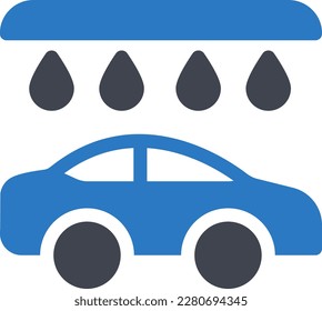 ilustración del vector de lavado de coches en un fondo transparente. Símbolos de calidad superior. Iconos vectoriales de glifos para diseño de conceptos y gráficos. 

