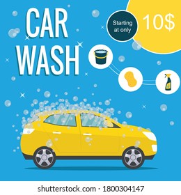 Car wash, vector illustration, template design for logos, icons, stickers.