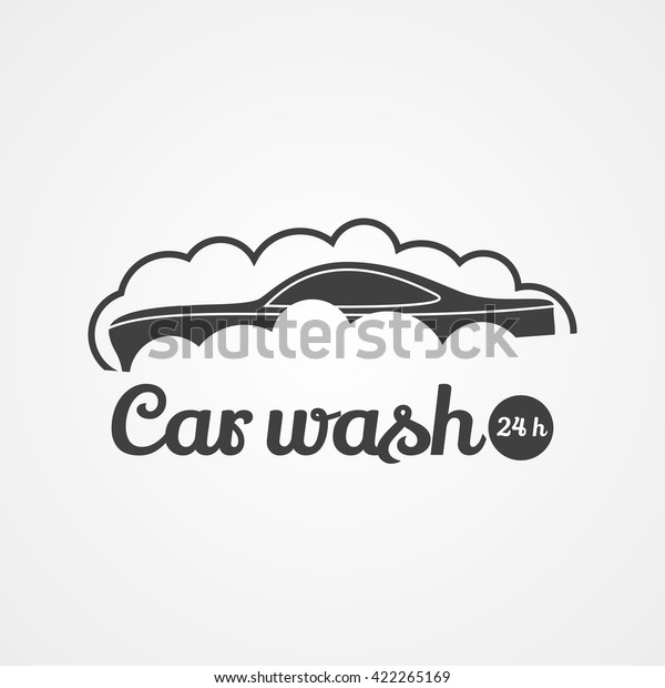 Car wash vector logo, emblem, icon, symbol,\
emblem. Graphic icon of car in\
bubbles