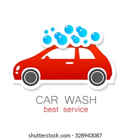 Car wash - vector sign. Template design for logos, icons, stickers carwash.