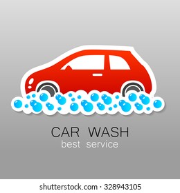 Car wash - vector sign. Template design for logos, icons, stickers carwash.