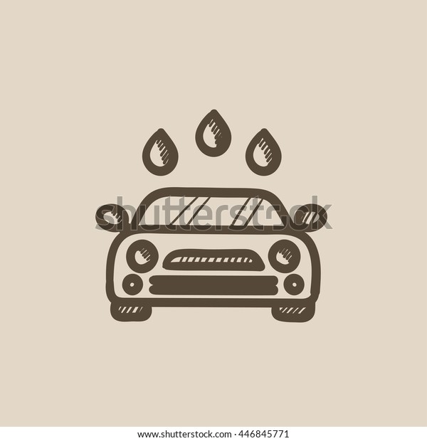 Car wash vector sketch icon isolated on background.\
Hand drawn Car wash icon. Car wash sketch icon for infographic,\
website or app.