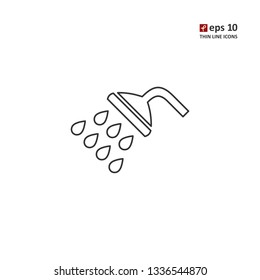 Car wash - vector thin line icon on white background. Symbol for web, infographics, print design and mobile UX/UI kit. Vector illustration, EPS10.