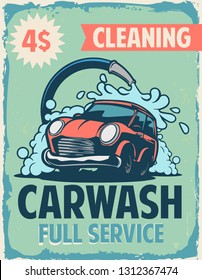 Car Wash Vintage Poster