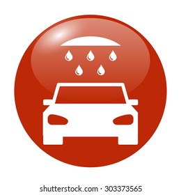 car wash, web icon. Flat vector design