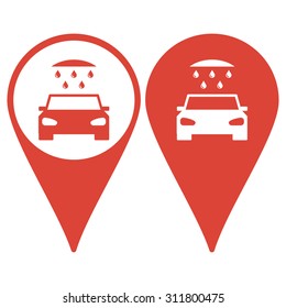 car wash, web icon. Flat vector design